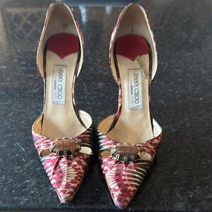 Jimmy Choo Red and Brown Women's Heels